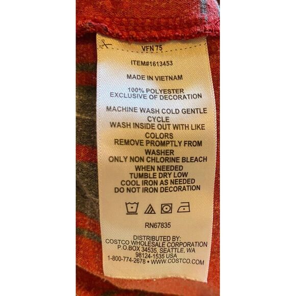 NAUTICA Men's Pajama Pants Sleepwear Soft Flannel XL-Black/Red Plaid EUC - Picture 8 of 9